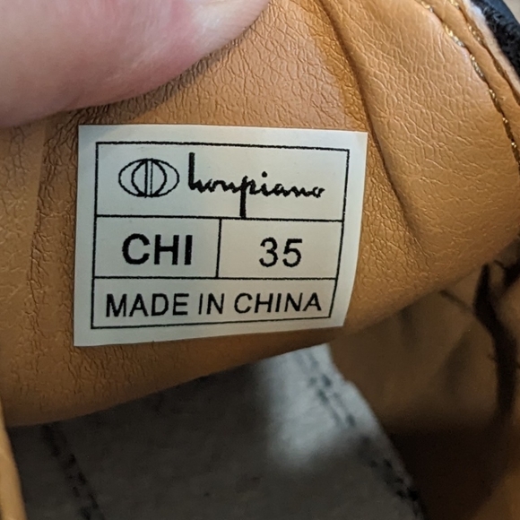 CHI Faux Leather Slip On Chunky Sole Shoes Size 35 Black - Picture 10 of 12